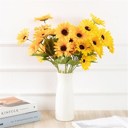 

Artificial Flower Plastic 1 Pc 5 Head Sunflowers