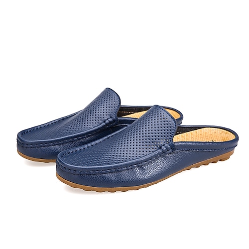 

Homme Sandales Sabots et mules Mocassins et ChaussonsD6148 Casual Classique Extérieur du quotidien Polyuréthane Noir Blanche Bleu Printemps Eté