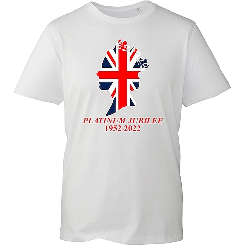 

Inspired by Queen's Platinum Jubilee 2022 Elizabeth 70 Years Queen Elizabeth British Flag T-shirt Back To School Pattern Graphic T-shirt For Men's Women's Unisex Adults' Hot Stamping 100% Polyester