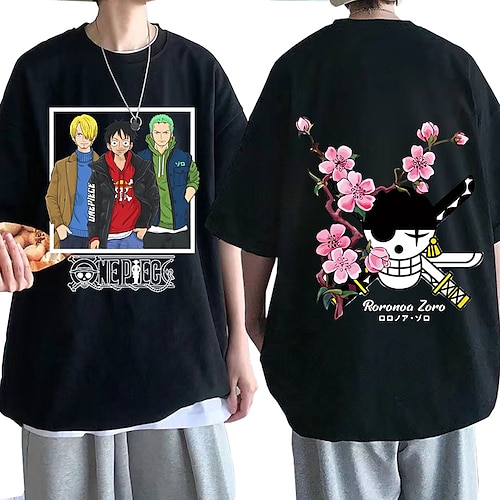 

Inspired by One Piece Monkey D. Luffy Roronoa Zoro T-shirt Cartoon Manga Anime Harajuku Graphic Kawaii T-shirt For Men's Women's Unisex Adults' Hot Stamping 100% Polyester