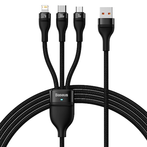 

BASEUS USB 4 Cable 100W 5ft 3.9ft USB A to Type C / Micro / IP 3.5 A Fast Charging Nylon Braided For Macbook iPad Samsung Phone Accessory