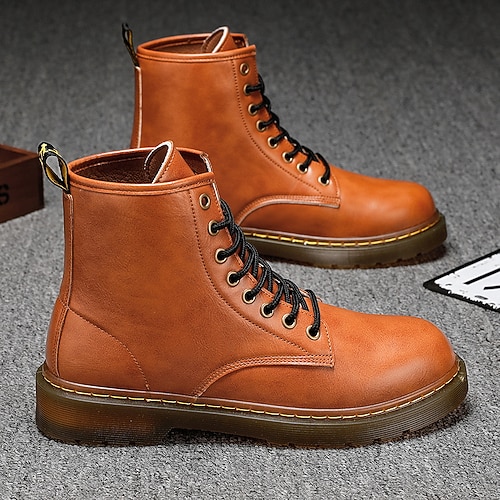 

Men's Trainers Athletic Shoes Comfort Shoes Athletic Walking Shoes PU Over The Knee Boots Black Brown Fall