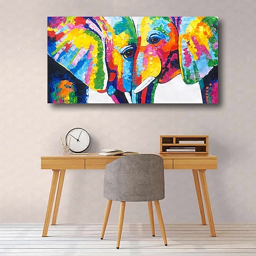 

Oil Painting Hand Painted Horizontal Abstract Floral / Botanical Contemporary Modern Stretched Canvas