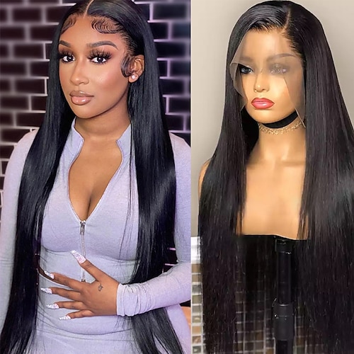 

Straight HD Lace Front Human Hair Wigs Pre Plucked Remy Brazilian 4x4 Closure Wigs For Women 4x4/13x4 Lace Front Transparent Lace Frontal Wigs
