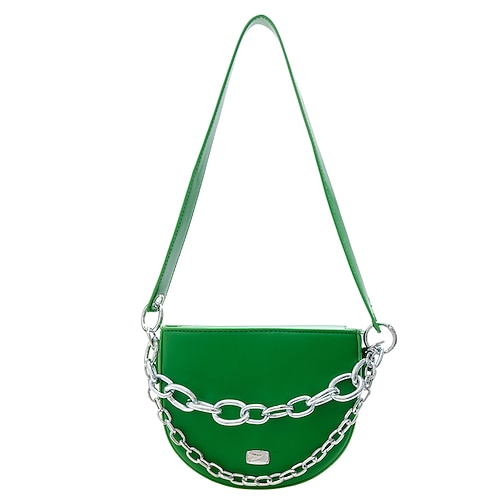 

Women's Sling Bags Crossbody Bag PU Leather Chain Solid Color Daily Going out Green Black Khaki Beige