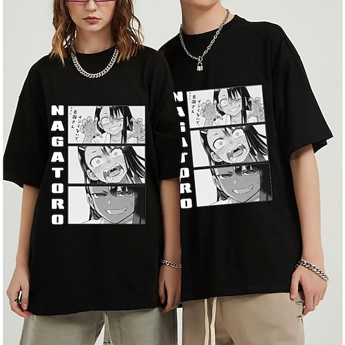 

Ikke lek med meg, frøken Nagatoro Nagatoro T-skjorte Anime Tegneserie Animé Harajuku Graphic Kawaii T-Trøye Til Herre Dame Unisex Voksne Varmstempling 100% Polyester