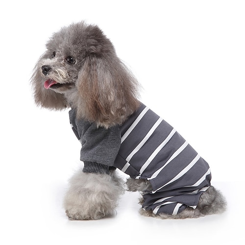 

Hunder Pyjamas Stribe Mote søt stil Sport Fritid / hverdag Hundeklær Valpeklær Hundeklær Myk Grønn Blå Grå Kostume Til hann- og hunnhunder polyester XS S M L XL