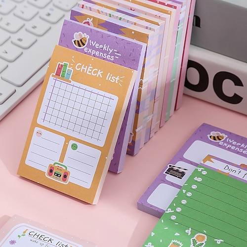 

8 pcs Sticky Notes 69 inch Colorful Paper Lined Cute Self-adhesive Post It Notes for School Office Student