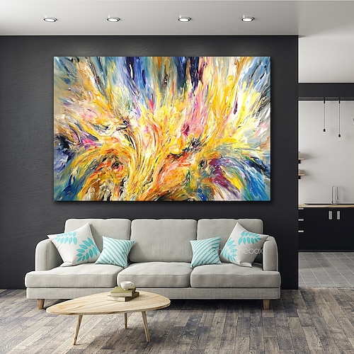 

Oil Painting Hand Painted Horizontal Panoramic Abstract Landscape Modern Rolled Canvas (No Frame)