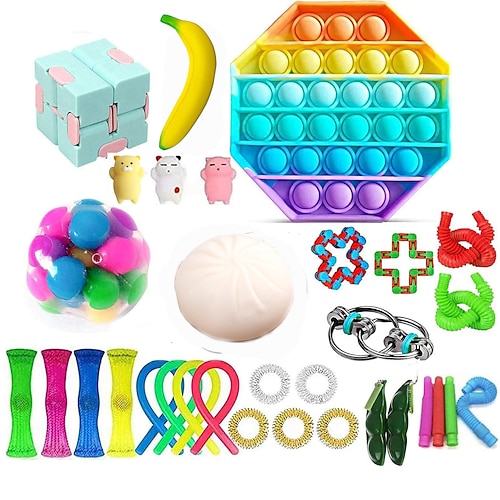 

Fidget Packs 32 Pack Sensory Toys Set ADHD Toys for Boy Girl Toys for Reducing The Stress and Anxiety of Christmas AdultsGifts for Birthday Party Favors