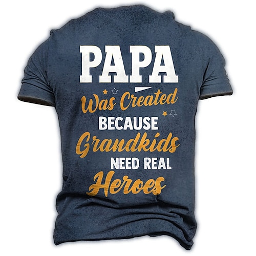 

Men's Unisex T shirt 3D Print Graphic Prints Letter Crew Neck Street Daily Print Short Sleeve Tops Casual Designer Big and Tall Papa T Shirts Blue