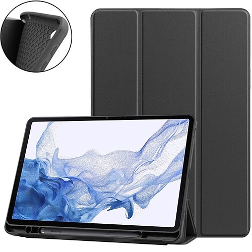 

Tablet Case Cover For Samsung Galaxy Tab S8 Ultra S7 Plus FE S6 Lite Pencil Holder Flip Smart Auto Wake / Sleep Solid Colored Plastic Silicone PU Leather