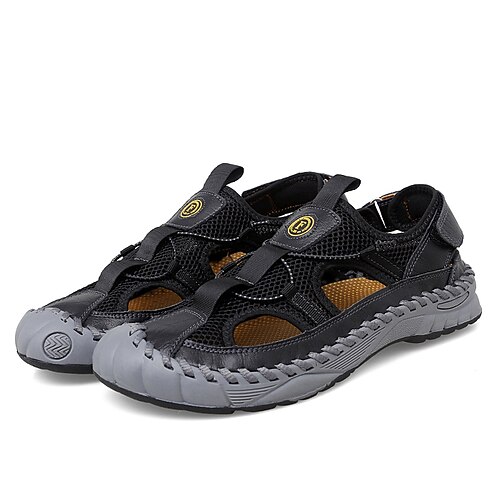 

Men's Sandals Casual Classic Daily Outdoor PU Black Gray Khaki Spring Summer