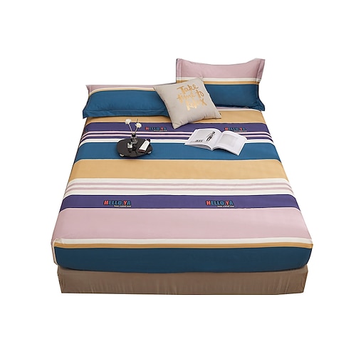 

1 Piece 100% Cotton Mattress Protector Soft Fitted Sheet Breathable Bed Mattress Cover, 10/25cm Deep Pocket(Not Include Pillowcase)