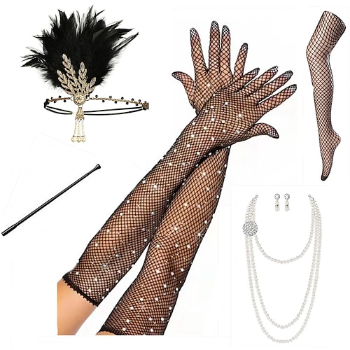 

The Great Gatsby The Great Gatsby Flapper Headband Women's Costume Vintage Necklace Vintage Cosplay Halloween Festival Gloves Christmas / Stockings / Headwear / Earrings / Stockings / Earrings