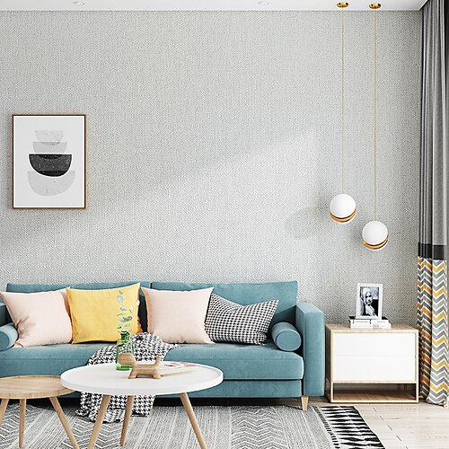

Plain wallpaper modern simple 3D imitation diatom mud living room background Hotel imitation linen pattern PVC waterproof wallpaper