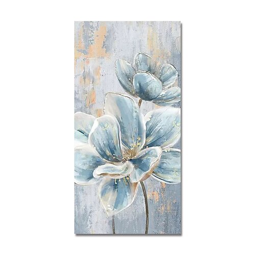 

Oil Painting Hand Painted Vertical Abstract Floral / Botanical Modern Stretched Canvas