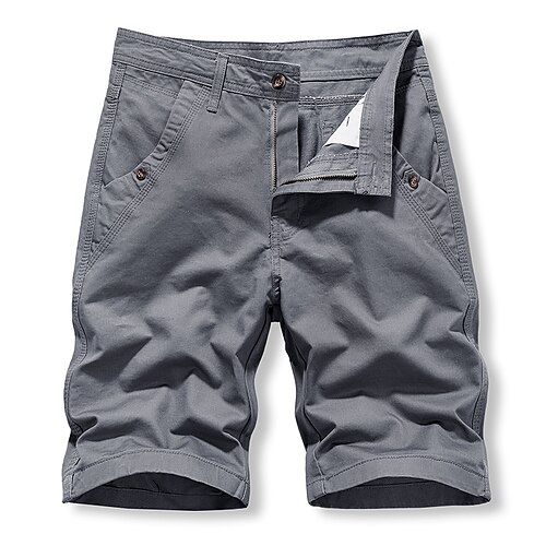 

Men's Casual Classic Shorts Cargo Shorts Work Shorts Multi Pocket Short Pants Daily Inelastic Solid Color Outdoor Mid Waist Black Blue Army Green Grey Khaki 29 30 31 32 33 / Summer