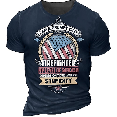 

Men's Unisex T shirt 3D Print Graphic Prints National Flag Letter Crew Neck Street Daily Print Short Sleeve Tops Casual Designer Big and Tall Sports Black Army Green Dark Gray