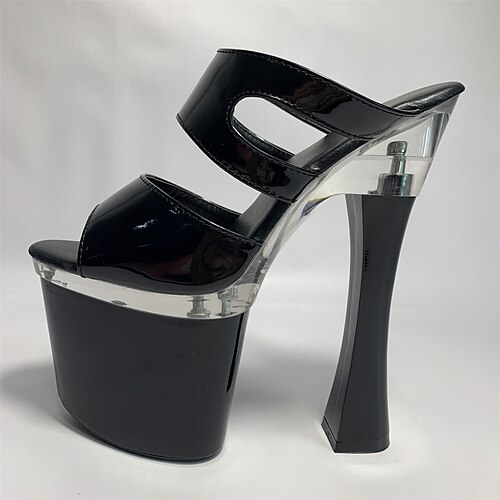 

Femme Mules Sandales à plateforme Soirée Plage Boucle Talon Bottier Bout ouvert Cuir PU Mocassins Couleur Pleine Noir