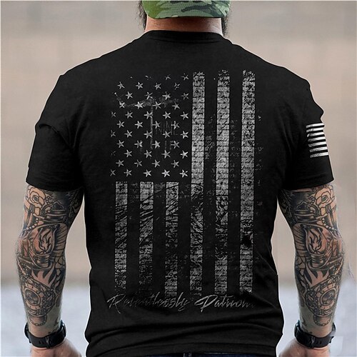 

Men's Unisex T shirt 3D Print Graphic Prints National Flag Crew Neck Street Daily Print Short Sleeve Tops Casual Designer Big and Tall Sports Black Army Green Navy Blue