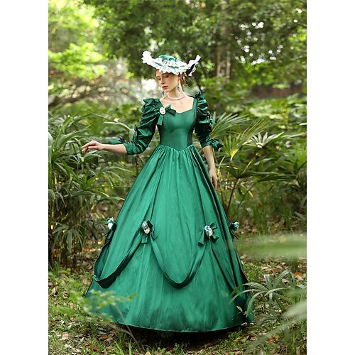 

Prinzessin Shakespeare Gothic Viktorianisch Vintage inspiriert Mittelalterlich Kleid Partykostüm Ballkleid Damen Kostüm Jahrgang Cosplay Party Abendgesellschaft Maskerade 3/4-Ärmel Ballkleid Kleid