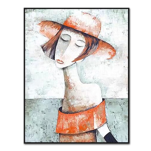 

Oil Painting Hand Painted Vertical Abstract People Contemporary Modern Rolled Canvas (No Frame)