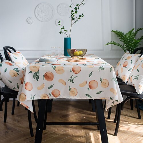 

Farmhouse Style Pastoral Tablecloth Cotton Linen Fabric Table Cloth - Washable Table Cover Dust-Proof Wrinkle Resistant for Restaurant, Picnic, Indoor and Outdoor Dining