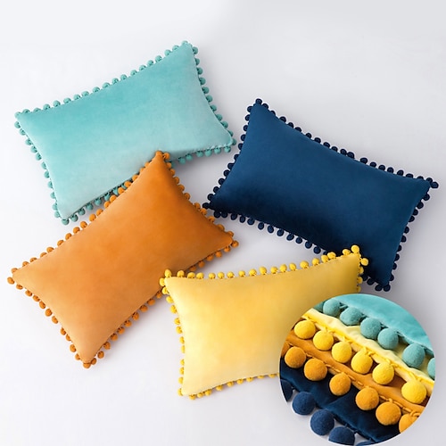 

1 pcs Velvet Pillow Cover Lace Velvet Pillowcase Solid Colored Modern Leisure Traditional Classic