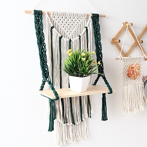 

Woven Tapestry Rack Hand-woven Bohemian Diy Wall Rack Cotton Rope Tapestry