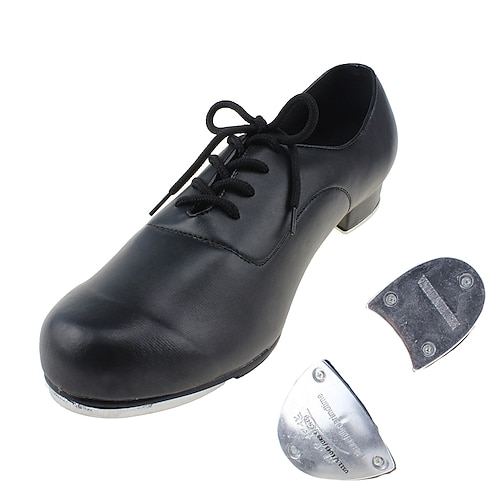 

Men's Tap Shoes Dance Shoes Training Practice ShoesFor Men Professional Professional Heel Rhythm Thick Heel Round Toe Lace-up Teenager Adults' Black