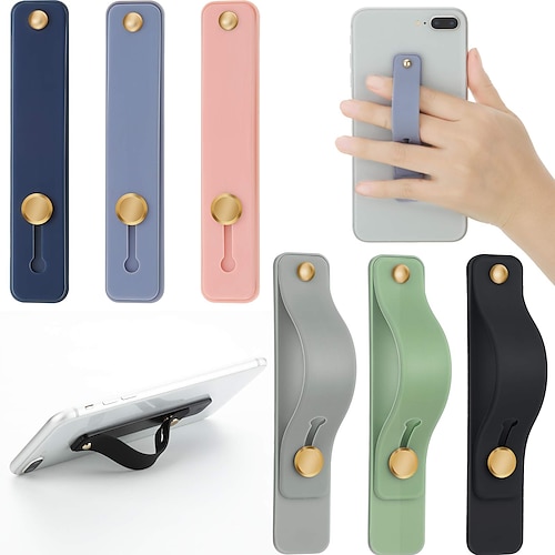 

Finger Ring Holder Silicon Phone Hand Band Holder For iPhone Wristband Strap Push Pull Grip Stand Bracket Wholesale