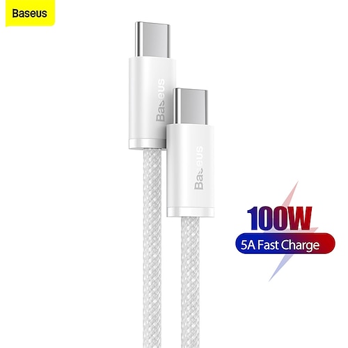 

Baseus USB C to USB C Cable [100W 3.3ft 6.6ft] Durable Nylon Braided MacBook Pro iPad Pro Fast Charger PD USB C Charge Cable Compatible with MacBook iPad Galaxy S22 S21