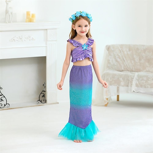 

Mädchen' Etuikleid Tüll-Kleid Ärmellos Meerjungfrau 3D-gedruckte Grafik Kleider Kuschelig Prinzessin Maxi Polyester Kleid kinderkleidung Party Besondere Anlässe Schlank Rückenfrei