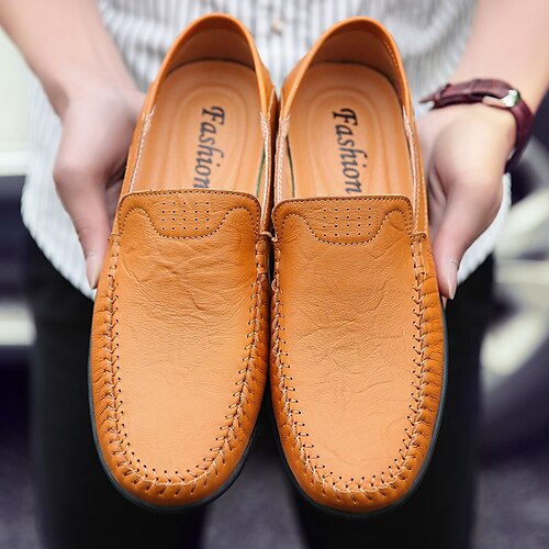 

Men's Loafers & Slip-Ons Classic British Daily Office & Career PU Booties / Ankle Boots Light Brown Black Brown Fall Spring