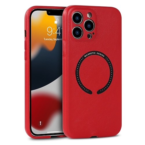 

Phone Case For Apple Back Cover iPhone 13 12 11 Pro Max X XR XS Max Bumper Frame Compatible with MagSafe Soft Edges Solid Colored PU Leather