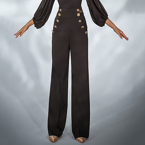 

Latin Dance Pants Buttons Women's Performance Daily Wear High POLY