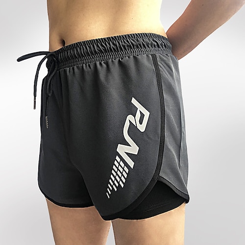 

Men's Running Shorts Compression Shorts Drawstring 2 in 1 Base Layer Athletic Athleisure Breathable Quick Dry Moisture Wicking Fitness Basketball Running Sportswear Activewear Black Grey Dark Navy