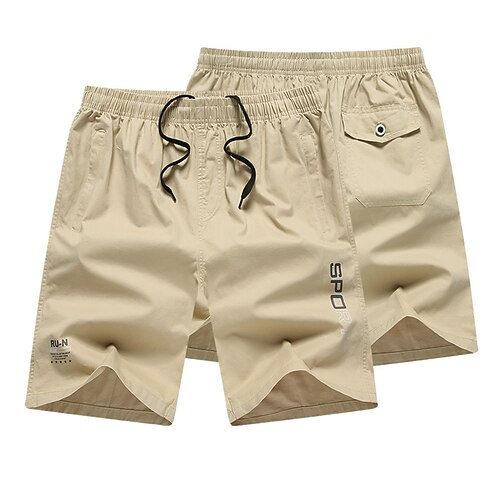 

Men's Sports Shorts Multiple Pockets Short Pants Going out Beach Inelastic Solid Colored Soft Sports Mid Waist ArmyGreen Black Light Green Khaki XL XXL 3XL 4XL 5XL