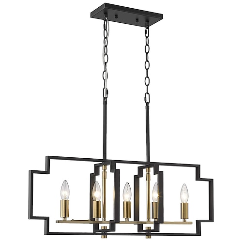 

75 cm Candle Style Chandelier LED Pendant Light Metal Geometrical Modern Dining Room Living Room 220-240V