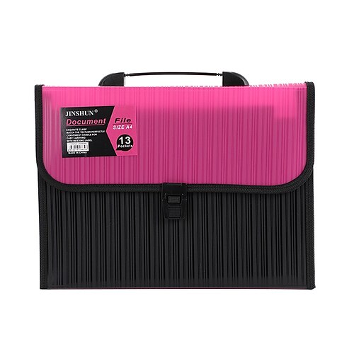 

13 Pockets Accordion File Folders PP Waterproof Multicolor File Organizer A4 Size Receipts Documents