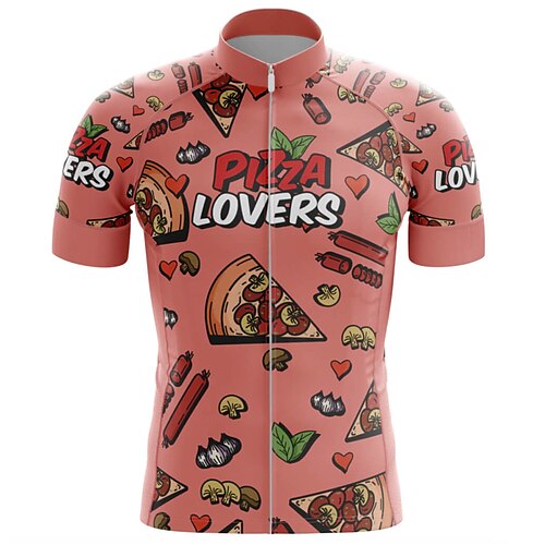 

21Grams Men's Cycling Jersey Short Sleeve Bike Top with 3 Rear Pockets Mountain Bike MTB Road Bike Cycling Breathable Quick Dry Moisture Wicking Reflective Strips Rosy Pink Graphic Polyester Spandex