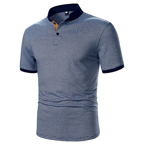 

Men's Collar Polo Shirt Shirt Golf Shirt Dress Shirt Casual Shirt Curve Waves Geometry Button Down Collar Navy Blue Print Outdoor Casual Short Sleeve Color Block Button-Down Clothing Apparel Fashion