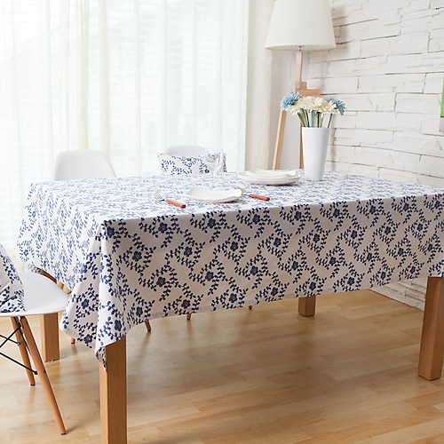 

Farmhouse Style Tablecloth Cotton Linen Rectangle Table Cloths for Kitchen Dining, Party, Holiday, Christmas, Buffet