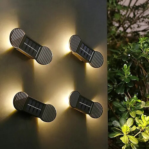 

4 Uds luces solares de pared jardín exterior patio luz balcón impermeable patio pasarela iluminación paisaje decoración