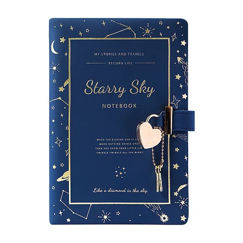 

Lined Journal Notebook Lined A5 5.8×8.3 Inch Retro PU SoftCover with Lock Button 256 Pages Notebook for School Office Business