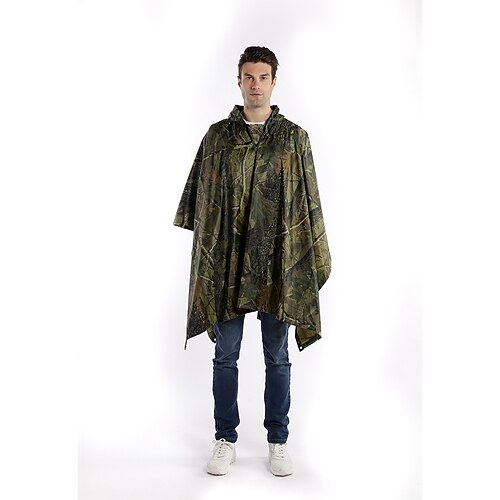 

Hooded Rain Poncho - Reusable Waterproof Raincoat for Adults Men Women