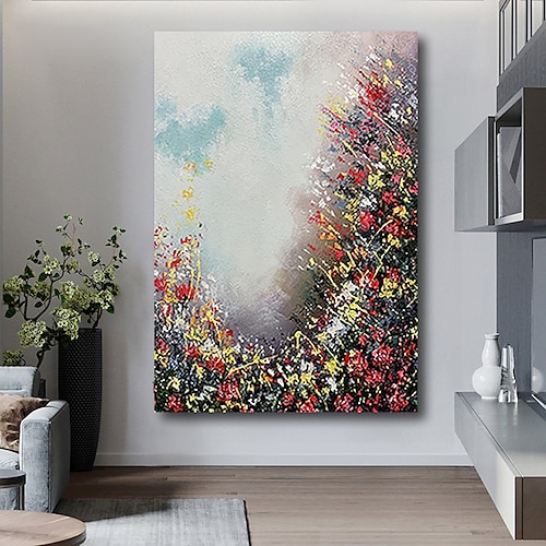 

Oil Painting Handmade Hand Painted Wall Art Abstract Modern Red Yellow Black Large Heavy Oils Home Decoration Decor Stretched Frame Ready to Hang