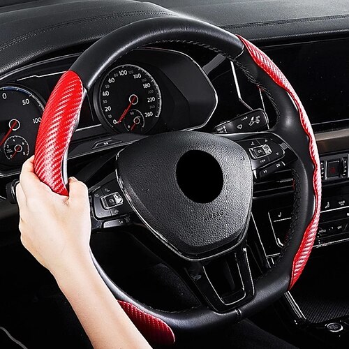 

Universal Carbon Fiber Pattern Steering Wheel Cover Non-slip Car Ultra-thin Carbon Fiber Steering Wheel Cover