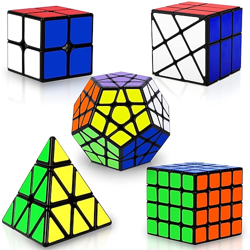 

Speed Cube Set 5 pcs Magic Cube IQ Cube QI YI Z501 Fidget Desk Toy Magic Cube Educational Toy Puzzle Cube Professional Level Gift Speed Teenager Adults' Toy Gift / 14 years / Competition